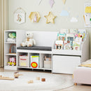 4-in-1 Kids Bookcase with Reading Nook and Removable Seat Cushion