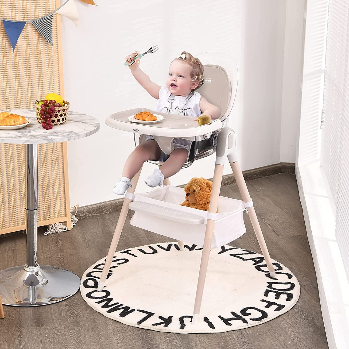 INFANS 3 in 1 Wooden Baby Highchair
