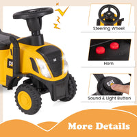 Licensed Caterpillar Ride on Tractor by OLAKIDS, 2 in 1 Ride on Push Car with Detachable Trailer