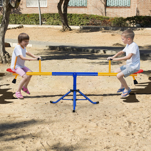 Kids Seesaw, Swivel Teeter Totter Playground Equipment for Children w/360 Degree Rotation