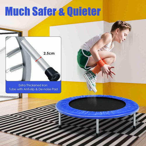 36” Mini Folding Trampoline, Portable Recreational Fitness Rebounder for Kids Adults