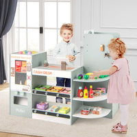 Grocery Store Playset, Kids Play Store, Wooden Supermarket Playset