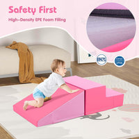 2 Pieces Soft Block Play Set with hook and loop fasteners for Crawling and Climbing