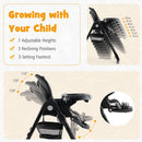 High Chair for Babies & Toddlers Folding Baby Highchair w/Rolling Wheels Adjustable Height