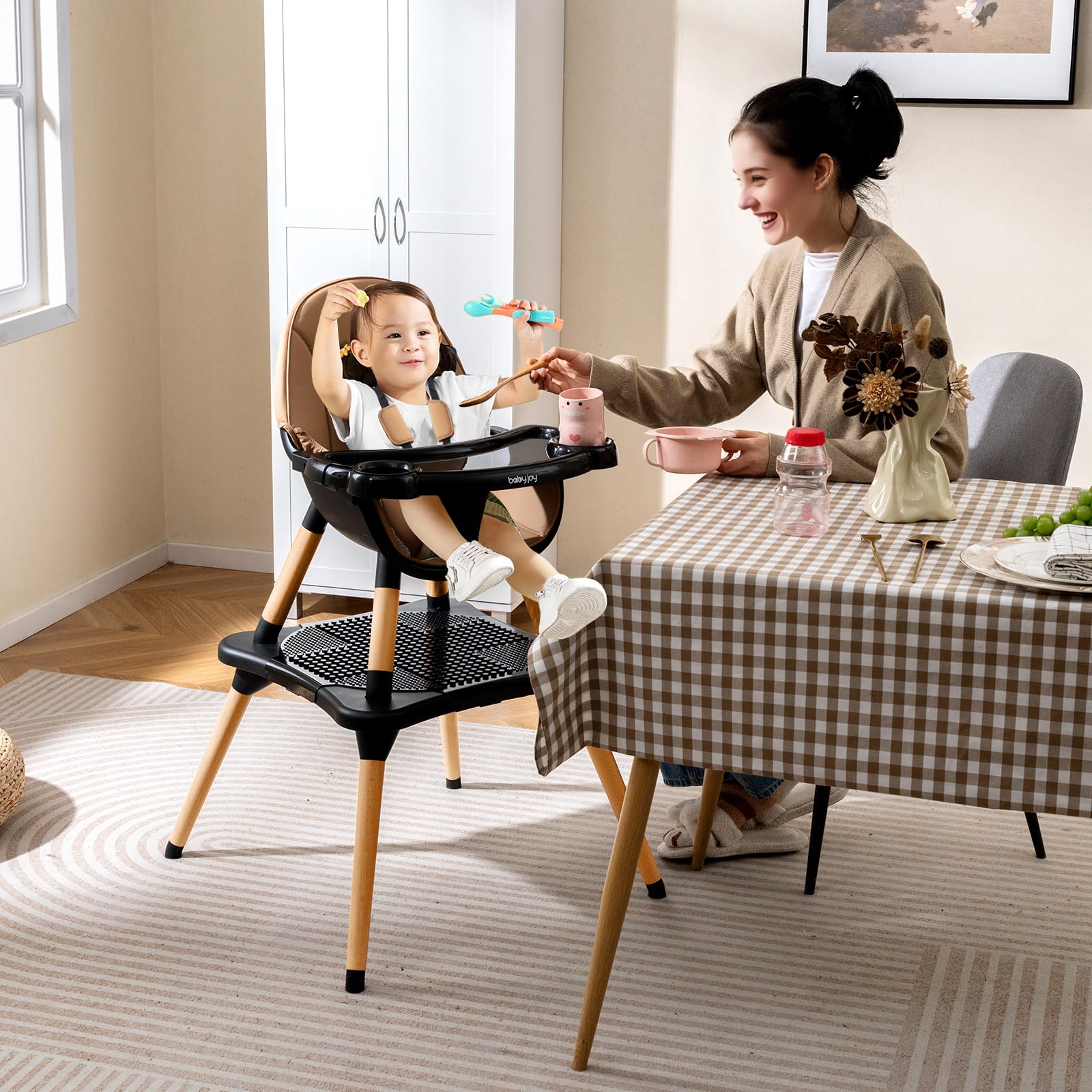 High Chair for Babies and Toddlers 6-in-1 Convertible Table Chair Set