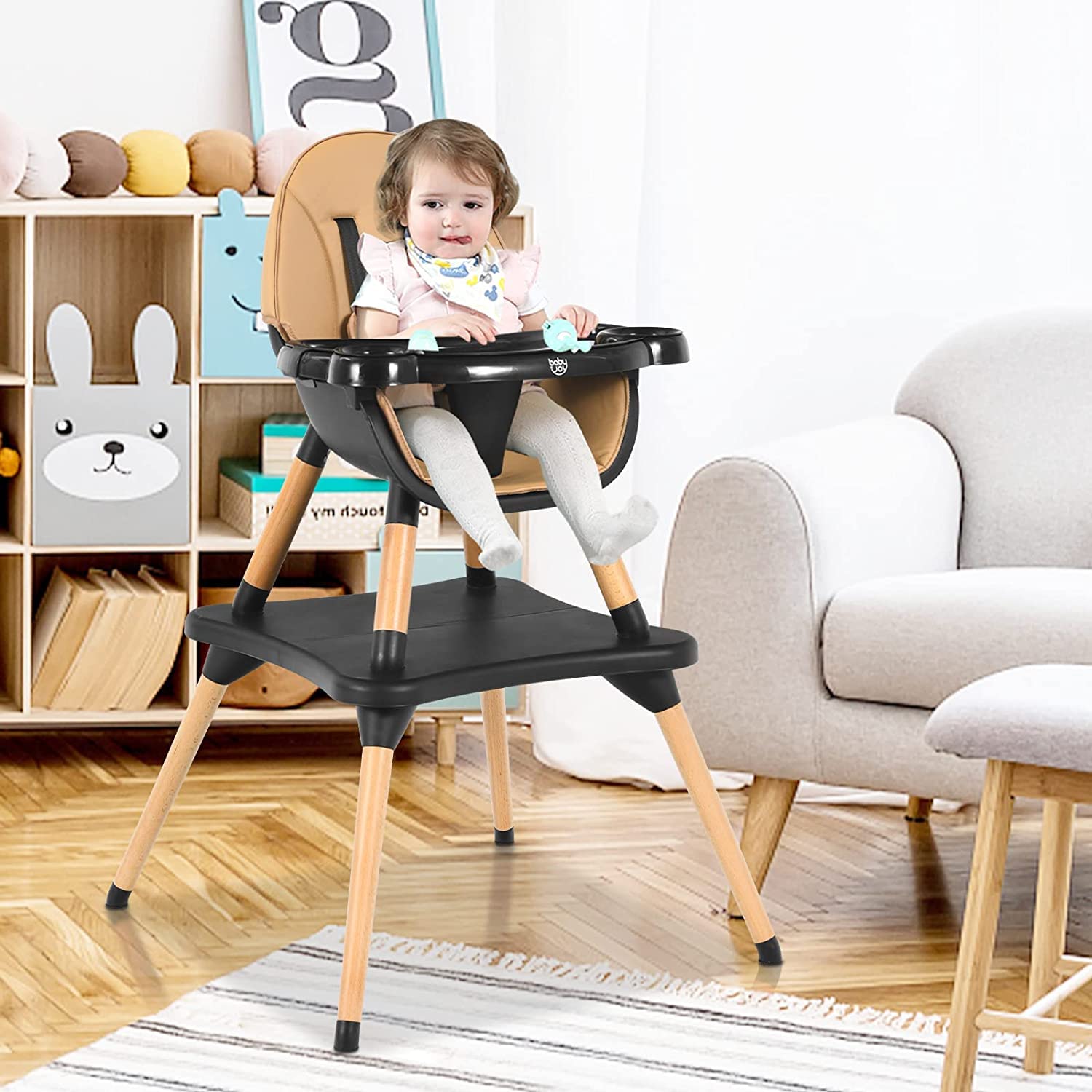 5-in-1 High Chair Convertible High Chairs for Babies & Toddlers/Booster Seat/Table & Chair Set