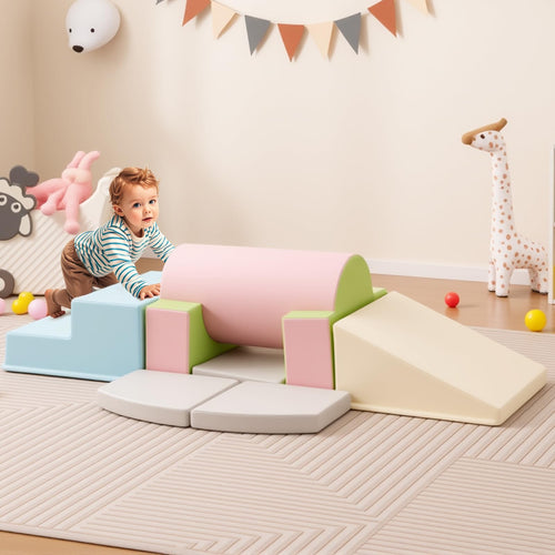 10-Piece Soft Foam PU Leather Climbing Toys Building Blocks for Toddlers