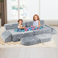 Modular Kids Play Couch, 8 PCS Toddler Creative Sectional Building Sofa