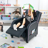 Kids Recliner Sofa Couch with Adjustable Backrest Footrest and High Density Sponge