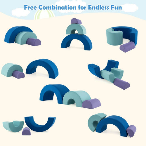 Rainbow Arc Climber Playset Foam Climbing Blocks with Washable Covers