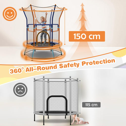 Trampoline for Kids Birthday, 48" Mini Trampoline with Safety Enclosure Net