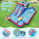 Water Slide Park, 5-in-1 Inflatable Jumping House w/Dual Slides, Climbing Wall, Splash Pool