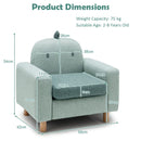 Kids Sofa Wooden Armrest Chair Couch with Thick Cushion Beech Legs