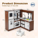 Wooden Corner Play Kitchen with Lights and Sounds