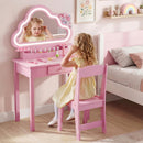 Kids Vanity with Lights, Princess Makeup Dressing Desk