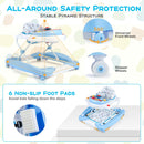 6 in 1 Baby Walker & Activity Center with Adjustable Height and Removable Music Tray