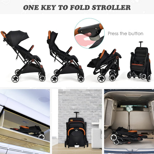 INFANS Travel Stroller, Lightweight Compact Baby Stroller for Airplane