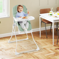 oldable High Chair Easy Clean Compact Highchair with Removable Adjustable Tray and PU Seat Cushion