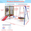Swing Sets for Backyard, 6 in 1 Outdoor 220KG Heavy Duty A-Frame Metal Stand