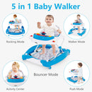 INFANS Baby Walker 5 in 1 Behind Walker Learning Seated Rocker Bouncer with Removable Music Tray