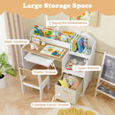 INFANS Kids Table and Chair Set Toddler Art Craft Play Wood Activity Desk with Chairs