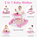 INFANS Baby Walker 5 in 1 Behind Walker Learning Seated Rocker Bouncer with Removable Music Tray