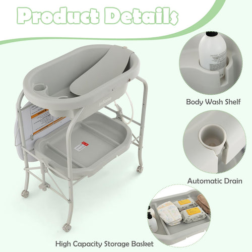 INFANS 2 in 1 Baby Changing Table with Bath Tub Unit