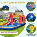 Inflatable Water Slide, Outdoor Water Park Bouncy House with Ring-tossing, Boxing