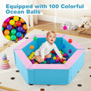 3-Piece Baby Foam Climbing Blocks with Ball Pit and 100 Colorful Ocean Balls
