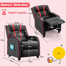 Kids Recliner Sofa Couch with Adjustable Backrest Footrest and High Density Sponge
