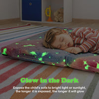 Foldable Floor Mattress for Kids, Glow in Dark Tri-Folding Nap Mat