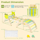 Pikler Triangle Set, 13 in 1 Frog Theme Foldable Wooden Montessori Toddler Climbing Toys