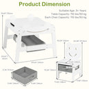 INFANS Kids Table and Chair Set, 4 in 1 Wooden Activity Desk