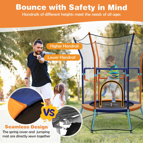 Trampoline for Kids Birthday, 48" Mini Trampoline with Safety Enclosure Net
