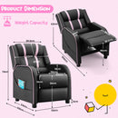 Kids Recliner Sofa Couch with Adjustable Backrest Footrest and High Density Sponge