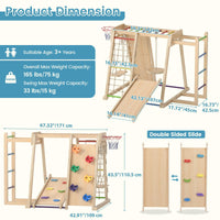 Indoor Jungle Gym, 9 in 1 Wooden Montessori Baby Climbing Toys