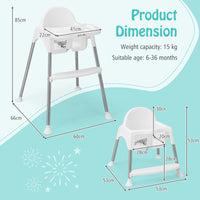 4-in-1 Convertible Baby High Chair with Removable Double Tray
