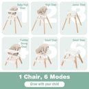 6-in-1 Convertible Wooden High Chair Baby High Chair with Double Dishwasher Safe Trays