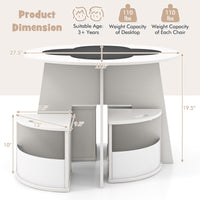 INFANS Toddler Table and Chair Set with 4 Storage Stools