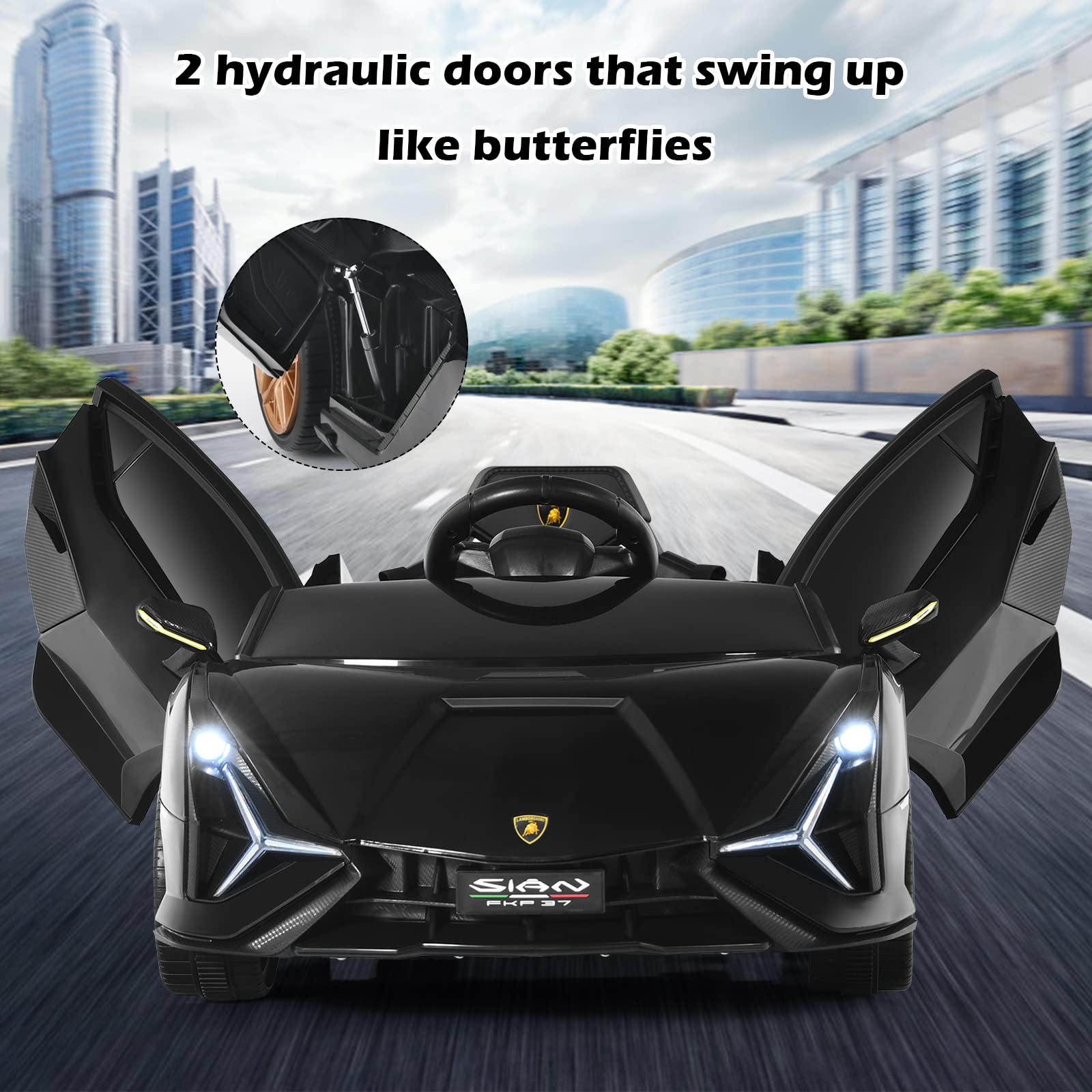 Electric Toy Car with Remote Control & LED Lights for Kids