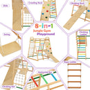 Indoor Jungle Gym, 8 in 1 Kids Montessori Indoor Playground Climbing Playset for Toddlers