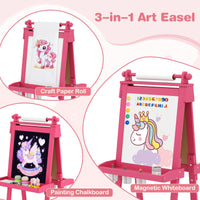 Easel for Kids, 3 in 1 Adjustable Painting Art Board