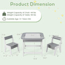 INFANS Kids Table and Chair Set, 3 in 1 Wooden Activity Table with Removable Blackboard and Whiteboard