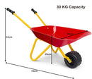 Kids Wheelbarrow, Children Steel Garden Wheelbarrow w/Non-Slip Handle, Wearable Wheels