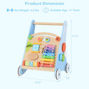 INFANS Wooden Baby Walker, Montessori Walker with Multiple Activity Toys