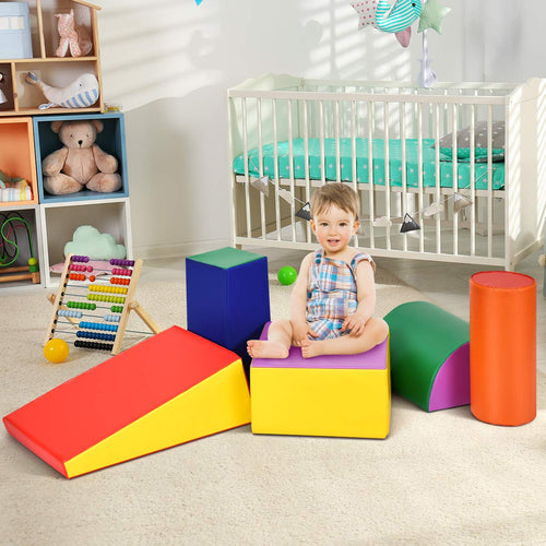 5-Piece Kids Climb & Crawl Activity Playset, Lightweight Soft Foam Block Activity Play Structures