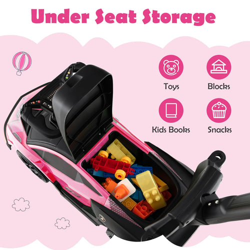 Lamborghini Licensed Push Cars for Toddlers 1-3, 3 in 1 Stroller Sliding Walking Car w/Handle
