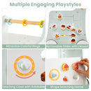 INFANS 6 in 1 Wooden Baby Walker Play Kitchen Playset