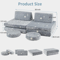 Modular Kids Play Couch, 6 PCS Toddler Creative Sectional Fort Building Sofa