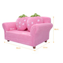 Children Couch Armrest Chair Double Seats with Strawberry Pillows